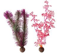 biOrb Fish Tank Decorations, Pink Seaweed With Weighted Balls, 2 x Aquarium Plants (Medium), Artificial Fish Tank Plants To Colour, Natural-Looking Aquarium Decor For A Scenic Background