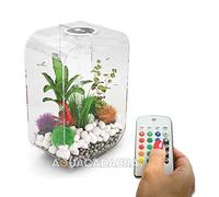 biOrb LIFE 15 Acrylic Aquarium, Clear, MCR Multi-Colour Remote LED | Elegant Fish Tank with 5-Step Filtration System, Easy Setup, Includes Remote, Air Pump, Filter Cartridge, Ceramic Media