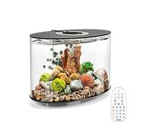 biOrb LOOP 15 Acrylic Aquarium, Black, MCR Multi-Colour Remote LED Lighting, Fish Tank with 360-Degree View and 5-Step Filtration, Easy Setup, With Remote, Air Pump, Filter Cartridge, Ceramic Media