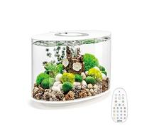 biOrb LOOP 15 Acrylic Aquarium, White, MCR Multi-Colour Remote LED Lighting, Fish Tank with 360-Degree View and 5-Step Filtration, Easy Setup, With Remote, Air Pump, Filter Cartridge, Ceramic Media