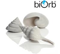 biOrb Fish Tank Decorations, Ceramic Sea Shells (Set of 3 Aquarium Ornaments, White), Artificial Fish Tank Accessories To Add Colour, Detailed Natural-Looking Aquarium Decor For Scenic Background