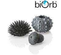 biOrb Fish Tank Decorations, Sea Urchin Aquarium Ornament Set (3 x Black), Beautiful Detailed Artificial Fish Tank Accessories To Add Colour, Natural-Looking Aquarium Decor For Scenic Background