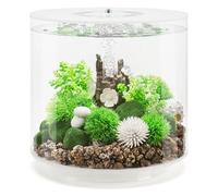 biOrb TUBE 15 Acrylic Aquarium, White Standard White LED Lighting, 360-Degree View, 5-Step Filtration System, Easy Setup, Includes Air Pump, Filter Cartridge, Ceramic Media, 15 Litre Fish Tank