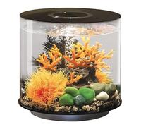 biOrb TUBE 15 Aquarium (Black, 15 Litres), Perfect Beginner Fish Tank With Integrated LED Lights, Quick & Easy To Set Up, 360-Degree View Aquarium With 5-Step Filtration System, Ceramic Base
