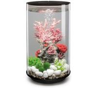 biOrb TUBE 30 Aquarium (Black, 30 Litres), Perfect Beginner Fish Tank With Integrated LED Lights, Quick & Easy To Set Up, 360-Degree View Aquarium With 5-Step Filtration System, Ceramic Base