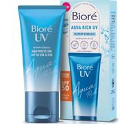 Biore Aqua Rich UV Watery Essence SPF50 Sunscreen, 50ml | Invisible High Protection, Hydrates With Hyaluronic Acid, No White Cast, Non Greasy Sun Cream, Japanese Sunscreen