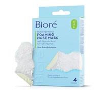 Biore Pore Refining Foaming Nose Mask, Blackhead Nose Pore Strips, Deeply Cleanses & Tightens Pores With Glycolid Acid, Gently Exfoliates With Silicone Scrubbers, Japanese Skincare, 4 Count