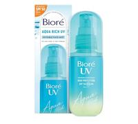 Biore SPF 50, Aqua Rich UV Invisible Face Mist, On-The-Go High Protection, Use Under And Over Makeup, No White Cast, No Grease, Japanese Sunscreen, 60ml