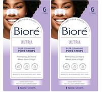 Biore Ultra Pore Strips with Glycerin,6 Count (Pack of 2),package may vary