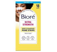 Bioré Witch Hazel Ultra Cleansing Pore Strips, 18 Nose Strips, Clears Pores up to 2x More than Original Pore Strips, features C-Bond Technology, Oil-Free, Non-Comedogenic Use