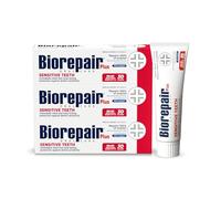 BIOREPAIR PLUS Sensitive Teeth- Fluoride Free Hydroxyapatite Toothpaste, Reduces Dentin Sensitivity & Pain, Sensitive Toothpaste Adults & Kids, Prevents Enamel Erotion, Oral Care, 75mlx3 Made in Italy