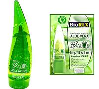 BioRLX 99% Purity Aloe Vera Gel with Collagen and Hyaluronic Acid for Face, Body and Hair & Soothing, Moisture, After-Sun, Aftershave, Dry Skin (250ml (8.5 fl oz))