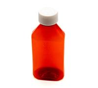 BioRx Laboratories Pharmacy Oval Bottle Amber 4 oz with CR Caps Included (QTY. 100) - Prescription Pharmacy Bottle, Pharmacy Container, Prescription Plastic Container by Sponix