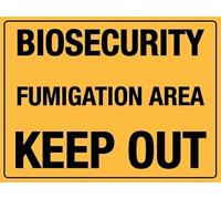 Biosecurity Area Fumigation Area Keep Out Warning Metal Sign Tin Signs Aluminum Plaque for Outdoors Use Yard Farm Fence Home Wall Decor 8x12 inch