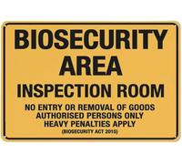 Biosecurity Area Inspection Room Warning Metal Sign Tin Signs Aluminum Plaque for Outdoors Use Yard Farm Fence Home Wall Decor 8x12 inch