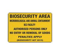 Biosecurity Area Microbiological And Animal Containmentbc3 Facility Warning Sticker-Security Sign Outdoor Sign 12 X 8 Inches