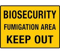 Biosecurity Fumigation Area Keep Out Warning Metal Sign Tin Signs Aluminum Plaque for Outdoors Use Yard Farm Fence Home Wall Decor 8x12 inch