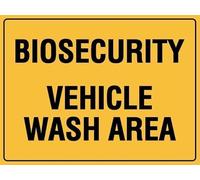 Biosecurity Vehicle Wash Area Warning Metal Sign Tin Signs Aluminum Plaque for Outdoors Use Yard Farm Fence Home Wall Decor 8x12 inch