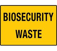 Biosecurity Waste Warning Metal Sign Tin Signs Aluminum Plaque for Outdoors Use Yard Farm Fence Home Wall Decor 8x12 inch
