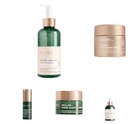 BIOSSANCE Anti-Aging Overnight Core Routine Set - Cleanser, Eye Cream, Lactic Acid Serum, Copper Peptide Serum & Moisturiser - Firm, Lift, Smooth & Hydrate Skin Overnight