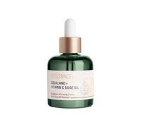 Biossance Squalane + Vitamin C Rose Oil - Green bottle - Lightweight Brightening + Firming Facial Oil - No Parabens or Synthetic Fragrance (30ml)