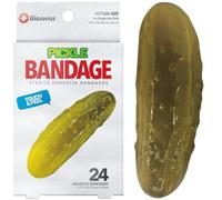 BioSwiss Bandages, Pickle Shaped Self Adhesive Bandage, Latex Free Sterile Wound Care, Fun First Aid Kit Supplies for Kids, 24 Count