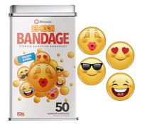 BioSwiss Bandaids 50 Pieces Sterile Bandaids for Kids Unique Shape Colorful Funny Cute Girls Boys Adults First Aid Protect Scratches and Cuts Wellness