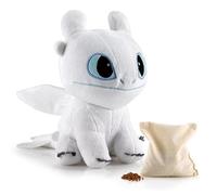 BIOSYNEX - Dragons Heatable Plushies - Microwave Warm Cuddle Toy with Removable Clay Bead Pouch - Gentle and Comforting Warmth - Machine Washable and Safe from Birth (Light Fury)
