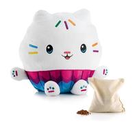 BIOSYNEX - Gabby's Dollhouse Heatable Plushies - Microwave Warm Cuddle Toy with Removable Clay Bead Pouch - Gentle and Comforting Warmth - Machine Washable and Safe from Birth (Cakey)