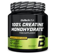 BioTechUSA 100% Creatine Monohydrate | Pharmaceutical-Grade Creatine | Micronized | Vegan | Glutenfree, 300 g, Pineapple-Mango