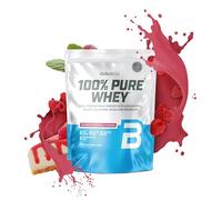 BioTechUSA 100% Pure Whey | Protein Powder with BCAA and Glutamine | Gluten-Free, Palm Oil Free | 21g Protein per Serving, 1 kg, Raspberry Cheesecake