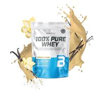 BioTechUSA 100% Pure Whey | Protein Powder with BCAA and Glutamine | Gluten-Free, Palm Oil Free | 21g Protein per Serving, 454 g, Bourbon Vanilla