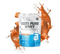 BioTechUSA 100% Pure Whey | Protein Powder with BCAA and Glutamine | Gluten-Free, Palm Oil Free | 21g Protein per Serving, 454 g, Salted Caramel