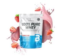 BioTechUSA 100% Pure Whey | Protein Powder with BCAA and Glutamine | Gluten-Free, Palm Oil Free | 21g Protein per Serving, 454 g, Strawberry