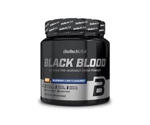 BioTechUSA Black Blood NOX+ | Pre-Workout Formula | with Caffeine, Creatine, Tyrosine | Sugar-Free | 340 g | Blueberry-Lime