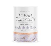 BioTechUSA Clear Collagen Professional | Flavoured Drink Powder | 20,275 mg Type I & II Collagen | Hyaluronic Acid | Vitamins & Minerals | Sugar-Free | Gluten-Free, 350g, Peach Ice Tea