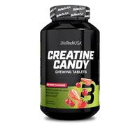 BioTechUSA Creatine Candy | Fruity Chewable Tablets with 3g Micronized Creatine Monohydrate per Day | Muscle Strength & Performance Booster | Vegan, 240 Tablets, Red Berry