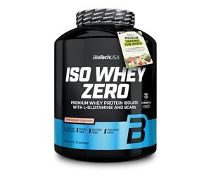 BioTechUSA Iso Whey Zero | Premium Whey Protein Isolate | Grass-Fed | Enzyme-Free | Sugar- and Gluten-Free, 1816 g, Strawberry