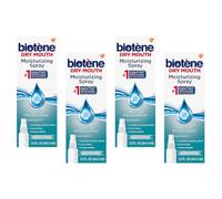 Biotene Moisturizing Dry Mouth Spray, Gentle Mint, 1.5 fl oz (Pack of 4) - Relieves Dry Mouth & Bad Breath, Product Code 1810415