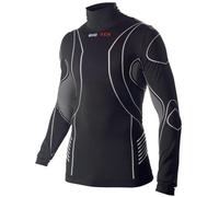 BIOTEX Hightech Turtleneck for Cycling and Running, Technical Sports Underwear, Thermal Jersey with 4 Compression Zones, Black, Size II (M/L)