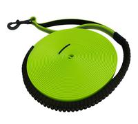 Biothane Romeo Recall Lead Approx. 10 m - Reflective & Waterproof - with Shock Absorber & Grab Handle - For Small & Medium Dogs - Ideal for Recalling, Training & Freewheel (Green)