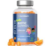 Biotic Gummies for Kids | 150 Billion Friendly Bacteria Per Bottle | 2-Month Supply | 2.5 Billion x 60 Orange Flavour Gummies | for Children Aged 4+ | Vegan | 60 Count | by Horbaach