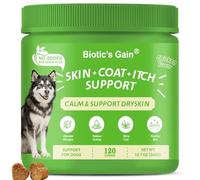 Biotic’s Gain Dog Skin & Coat Soft Chews Supplement - Omega-3 EPA & DHA, GLA, Zinc & Biotin to Support Healthy Skin and a Shiny Coat (120, Skin & Coat)