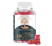 Biotic's Gain Biotin Gummies 10000 mcg - Hair Skin & Nails Vitamins with Vitamins A C D E B6 B12 & Zinc, Vegan Sugar Free Hair Vitamins for Women & Men, 120 Gummies