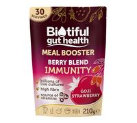 Biotiful Gut Health 7 in 1 Meal Booster - 34 Billion CFU Probiotics + Prebiotics | Immunity, Energy & Digestion Support | Vegan, Gluten-Free Superfood Powder | 210g - Strawberry & Goji Berry