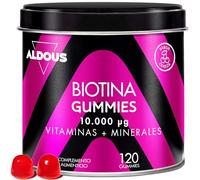 Biotin 10.000 mcg - 120 Gummies - Cherry Flavour | Hair Gummies - Folic Acid, Zinc, Selenium, Iodine + Vitamins - Biotin for Hair - Hair Skin & Nails Vitamins - Multivitamins