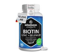 Biotin 10.000 mcg (1year Supply) with Selenium + Zinc, Hair Growth, Skin and