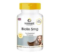 Biotin 5 mg - 90 Capsules, Vegan, Vitamin of The B Group, Beauty Vitamin | Warnke Vitalstoffe - German Pharmacy Quality