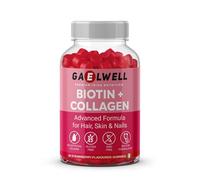 Biotin + Collagen Gummies - High Strength 5000mcg Biotin, Marine Collagen, Vitamin C, Zinc - Hair Growth, Skin & Nail Support - Gluten-Free, Vegan-Friendly, Non-GMO, 60 Strawberry Gummies Gaelwell®