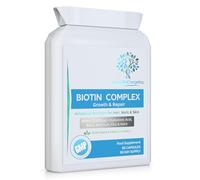 Biotin Complex - Hair, Skin & Nails Support - 90 Vegan Capsules (3 Month Supply) - 10,000µg Biotin with Silica, Hyaluronic Acid, Selenium, Zinc, Iron, Copper & Vitamin C - UK Made GMP